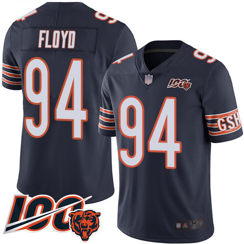 Chicago Bears Limited Navy Blue Men Leonard Floyd Home Jersey NFL Football #94 100th Season->nfl t-shirts->Sports Accessory